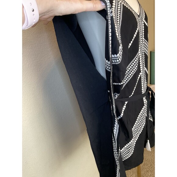 Stella & Dot Beach, Cover-up, Black And White, Tie Waist, V-neck, Size: M - Picture 3 of 12
